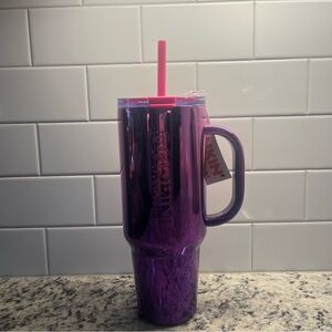 Dunkin' Donuts 40 oz metallic purple & pink stainless steel tumbler w/ handle